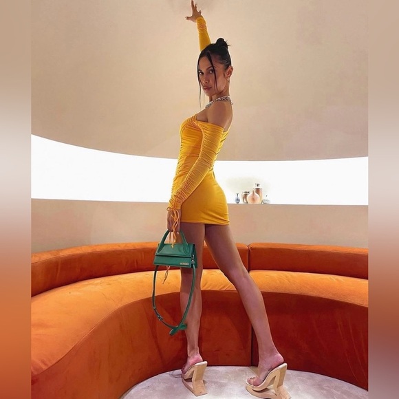 CAMILA COELHO | LENA MINI DRESS IN TANGERINE ORANGE MEDIUM - Picture 4 of 13